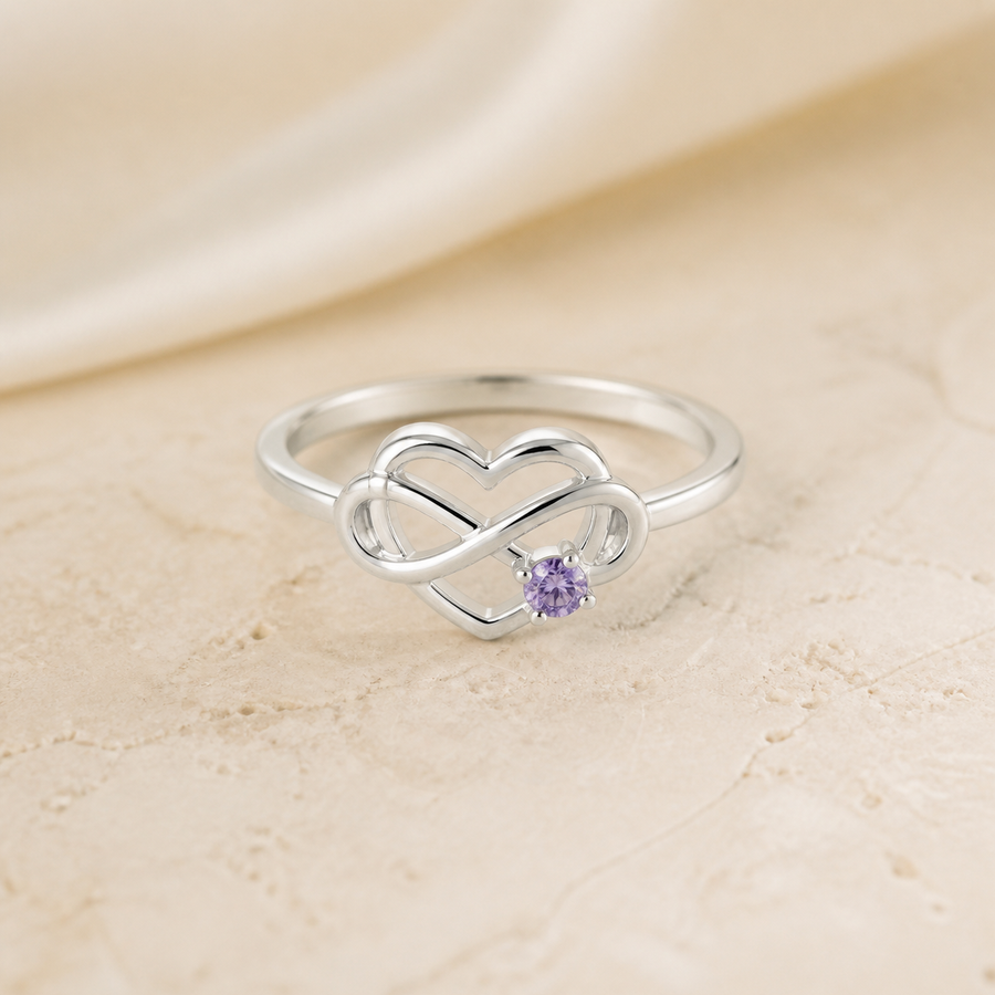 Purple Zircon Infinity Ring